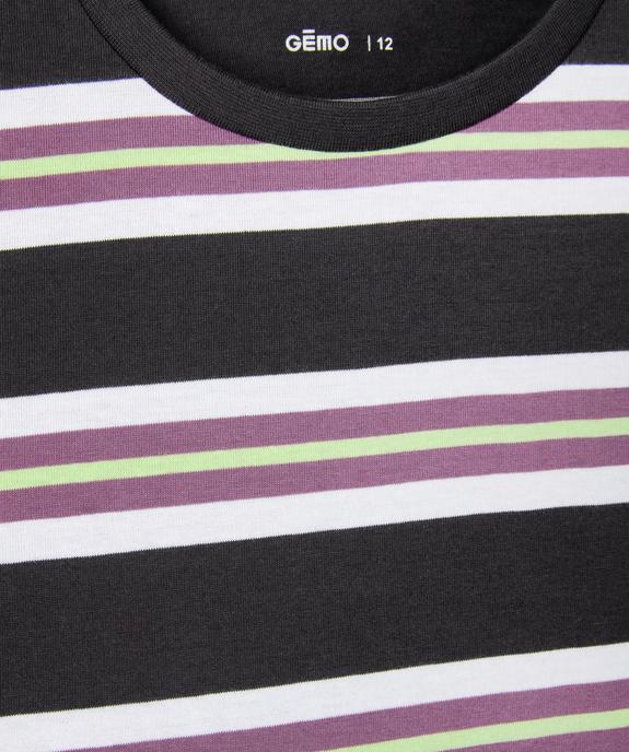 Tee-shirt rayé style skater garçon vue4 - GEMO (JUNIOR) - GEMO