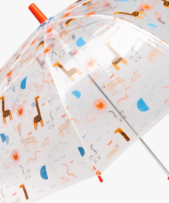 Parapluie enfant transparent imprimé animaux de la jungle vue3 - GEMO (ACCESS) - GEMO