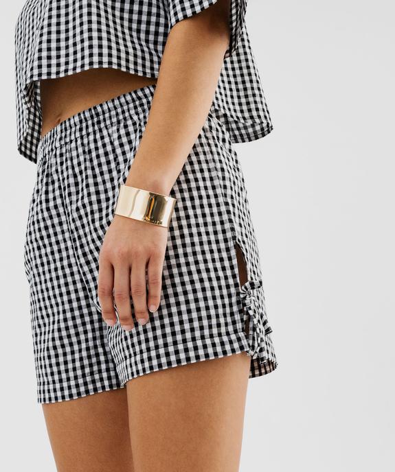 Short vichy en seersucker à taille élastiquée femme vue2 - GEMO(FEMME PAP) - GEMO