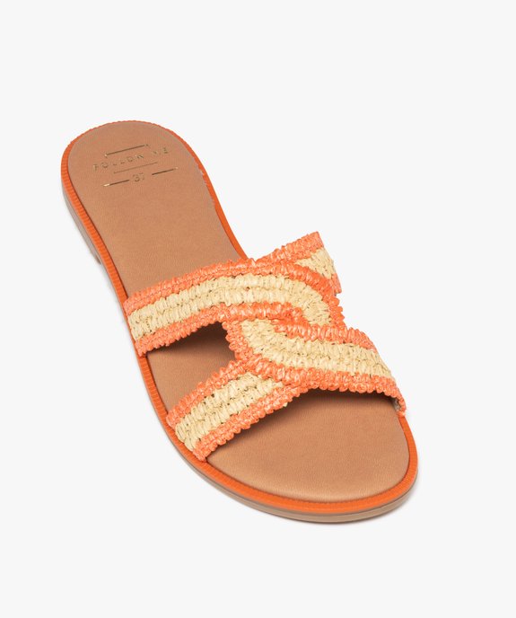 Mules plates à brides tressées et croisées femme  vue6 - FOLLOW ME - GEMO