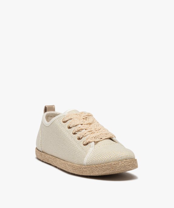 Baskets femme en toile brillante et semelle cordelette vue2 - GEMO (SPORTSWR) - GEMO