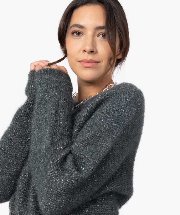 Pull femme en maille pailletée avec strass vue6 - GEMO(FEMME PAP) - GEMO