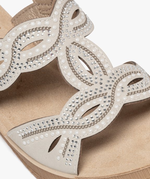Sandales confort compensées avec perles et strass femme vue6 - G'FLEX - GEMO