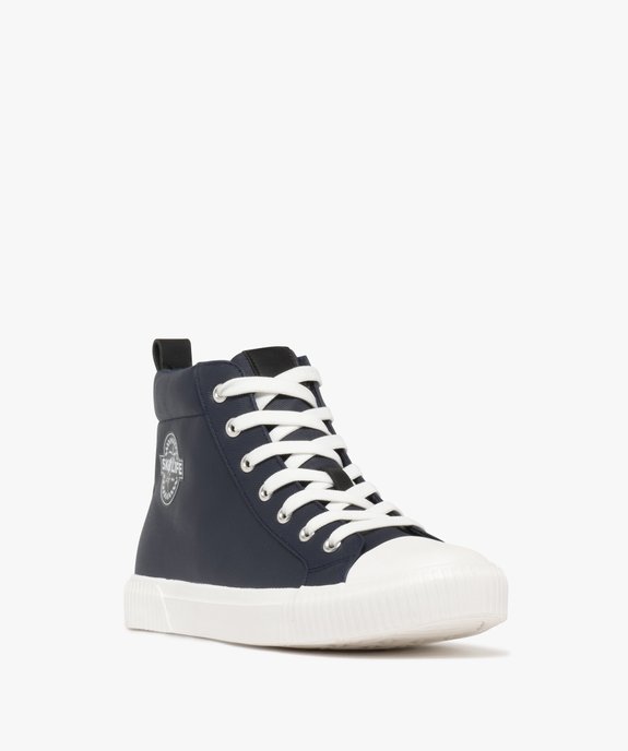 Baskets homme en toile mid-cut avec col moussé et à lacets vue2 - 5 MILES - GEMO