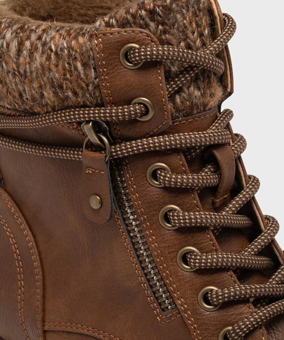 Boots femme à talon et fourrées avec col chaussette vue13 - GEMO(URBAIN) - GEMO