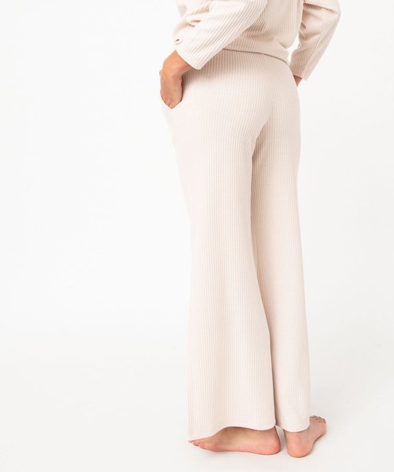 Bas de pyjama large en maille côtelée extra douce femme vue3 - GEMO 4G FEMME - GEMO