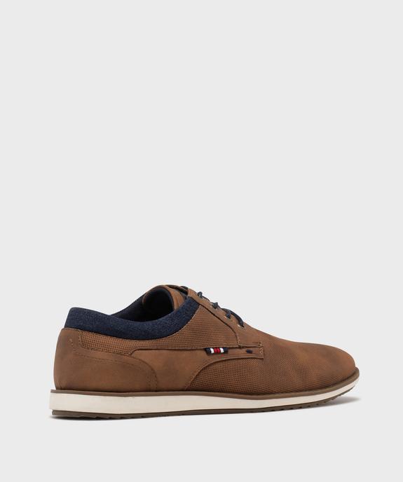 Derbies texturées à détail jean semelle sport homme vue4 - MARIO BALDANO - GEMO