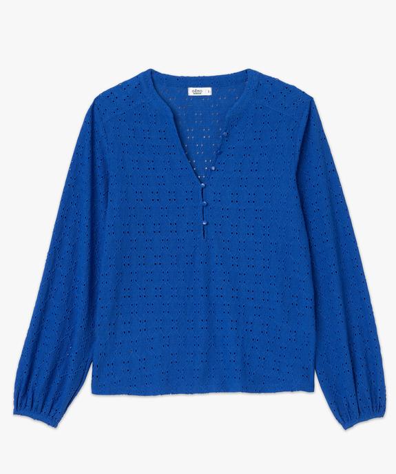 Tee-shirt manches longues en maille ajourée femme vue4 - GEMO 4G FEMME - GEMO