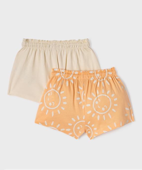 Short ample en jersey de coton bébé fille (lot de 2) vue3 - GEMO(BEBE DEBT) - GEMO