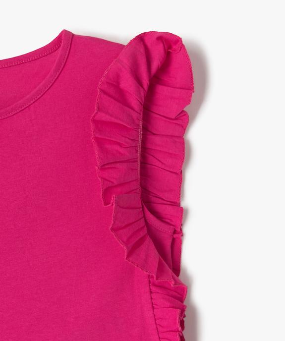 Tee-shirt avec volants sur les côtés fille vue2 - GEMO 4G FILLE - GEMO