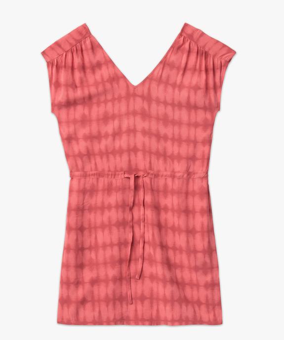 Robe courte imprimée avec double col V femme vue4 - GEMO 4G FEMME - GEMO