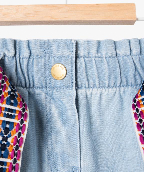 Pantalon en coton léger avec ceinture brodée bébé fille vue2 - GEMO 4G BEBE - GEMO