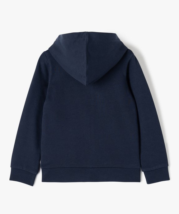 Sweat zippé à capuche intérieur molletonné fille vue3 - GEMO 4G FILLE - GEMO