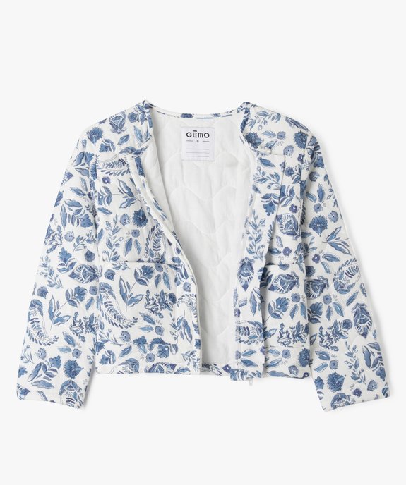 Veste zippée et matelassée coupe droite fille vue3 - GEMO (ENFANT) - GEMO