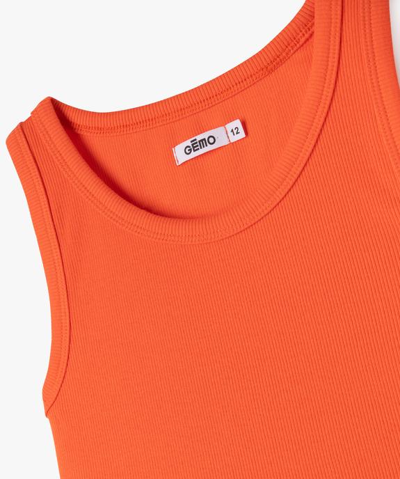 Débardeur en maille côtelée coupe courte fille vue3 - GEMO 4G FILLE - GEMO