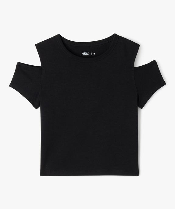 Tee-shirt manches courtes avec épaules dénudées fille vue1 - GEMO 4G FILLE - GEMO