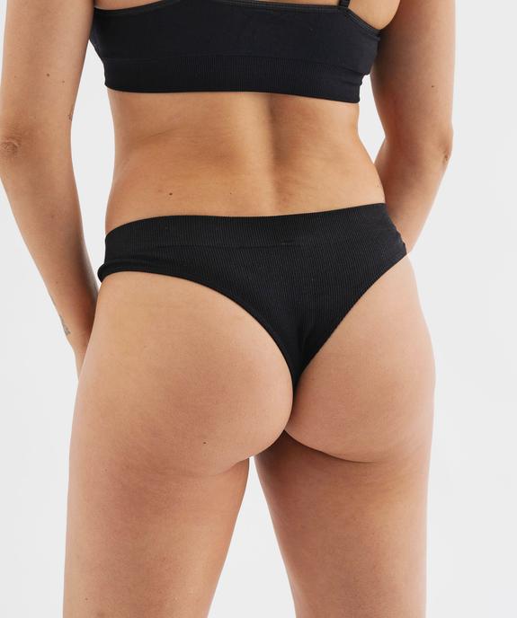 Tanga en maille côtelée sans coutures femme vue6 - GEMO(HOMWR FEM) - GEMO