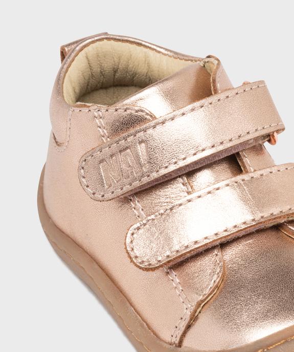 Chaussures premiers pas en cuir à scratch bébé fille NA vue6 - NA! GEMO FOR GOOD - GEMO