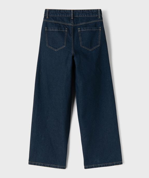 Jean wide leg en denim 100% coton fille vue4 - GEMO 4G FILLE - GEMO