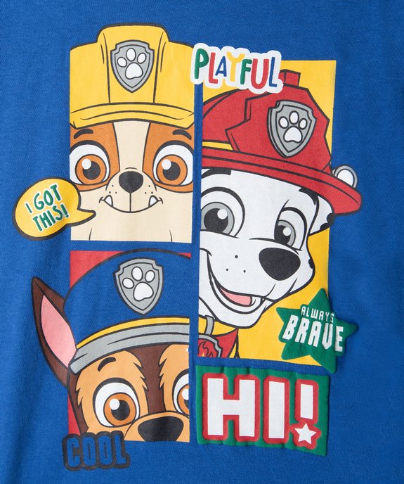 Tee-shirt garçon bicolore avec motif coloré - Pat Patrouille vue2 - PAT PATROUILLE - GEMO