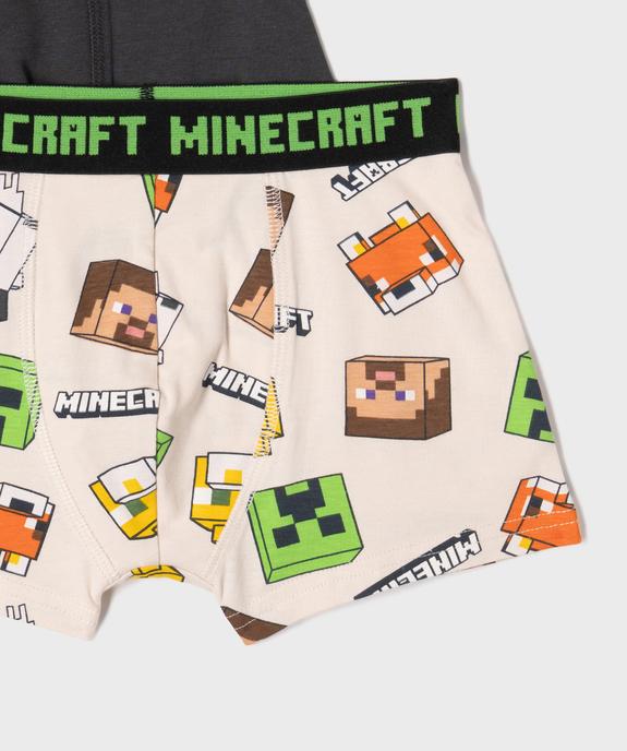 Boxer en coton stretch imprimé garçon - Minecraft (lot de 3) vue3 - MINECRAFT - GEMO