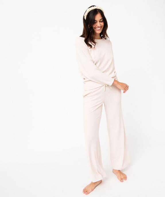 Haut de pyjama en maille côtelée femme vue5 - GEMO 4G FEMME - GEMO