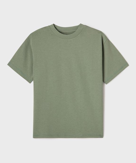 Tee-shirt uni à col rond garçon vue1 - GEMO (JUNIOR) - GEMO
