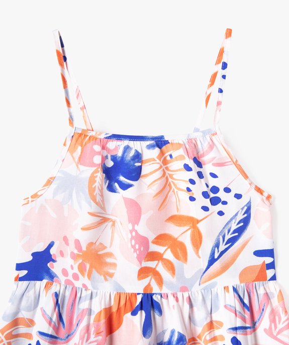 Robe fille à fines bretelles avec motifs fleuris  vue2 - GEMO (ENFANT) - GEMO
