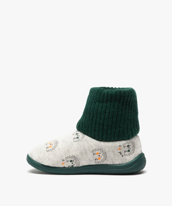 Chaussons Bebe Garcon Boots En Maille Et Velours Gemo