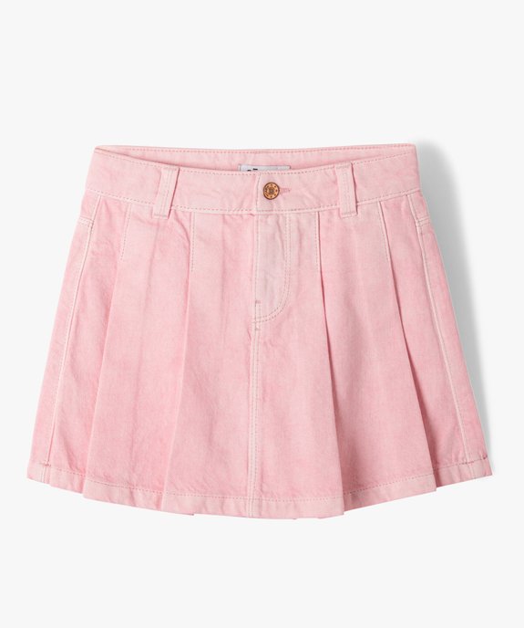 Jupe short en toile denim colorée fille vue4 - GEMO (ENFANT) - GEMO