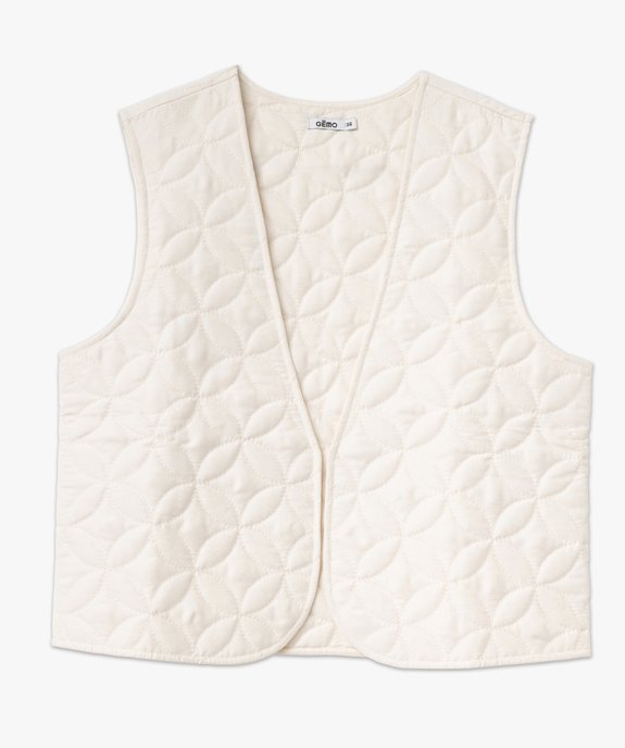 Gilet sans manches matelassage fantaisie porté ouvert femme vue4 - GEMO(FEMME PAP) - GEMO
