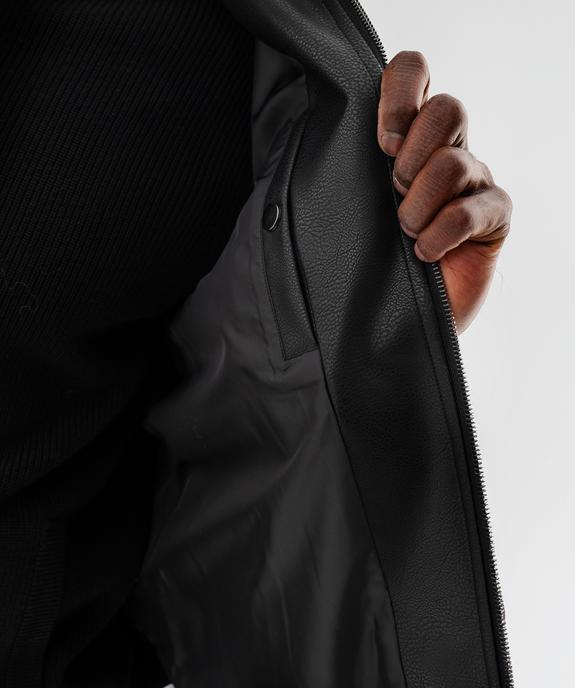 Blouson en cuir imitation fermeture zippée homme vue7 - GEMO (HOMME) - GEMO