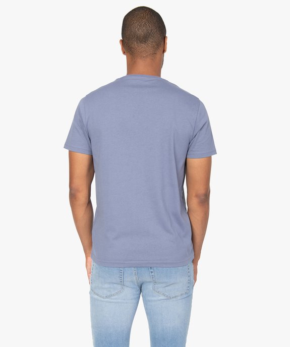 Tee-shirt homme à manches courtes à message brodé 100% coton biologique vue3 - GEMO (HOMME) - GEMO
