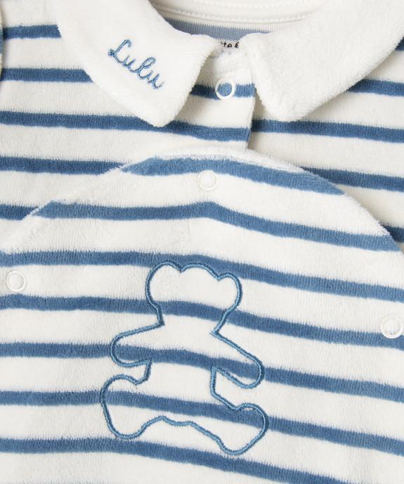 Pyjama dors-bien en velours ouvert devant bébé - LuluCastagnette vue2 - LULU CASTAGNETTE G4G D - GEMO