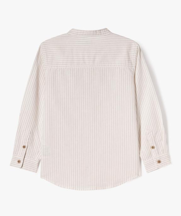 Chemise manches longues à col mao et rayures garçon vue3 - GEMO (ENFANT) - GEMO