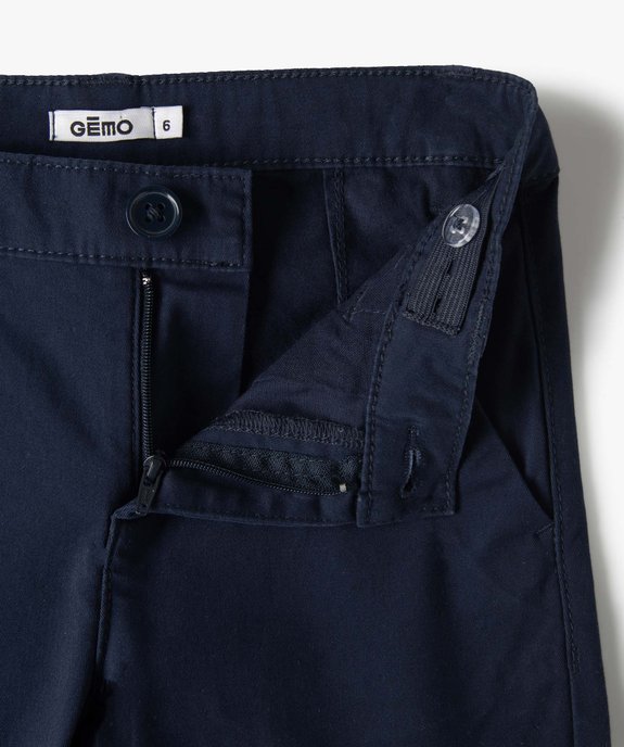 Pantalon chino slim uni garçon vue3 - GEMO 4G GARCON - GEMO