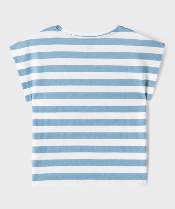 Tee-shirt imprimé à manches ultra courtes fille vue4 - GEMO 4G FILLE - GEMO