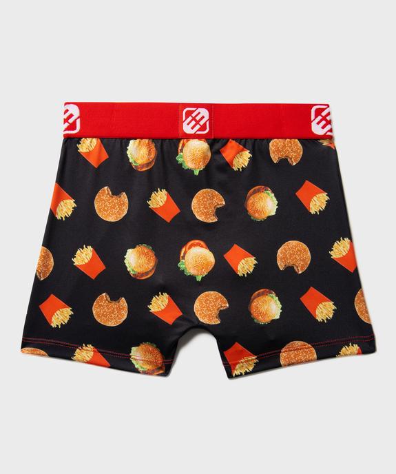 Boxer en microfibre imprimé fast food décalé garçon - Freegun vue3 - FREEGUN - GEMO