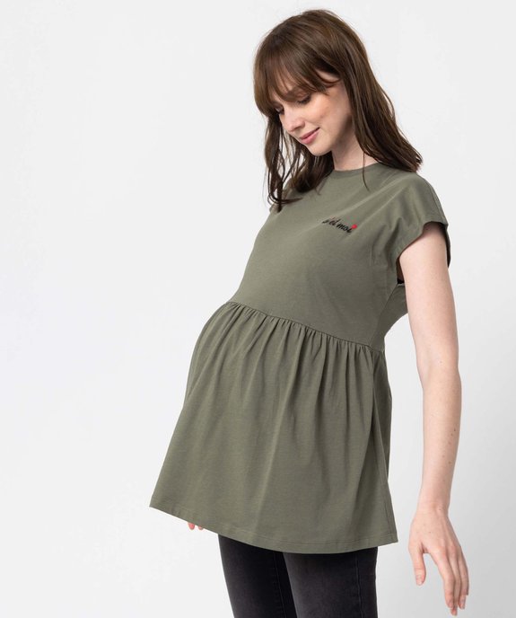 Tee-shirt de grossesse avec large volant dans le bas vue1 - GEMO (MATER) - GEMO