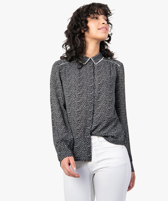 Chemise femme imprimée avec col fantaisie vue1 - GEMO(FEMME PAP) - GEMO