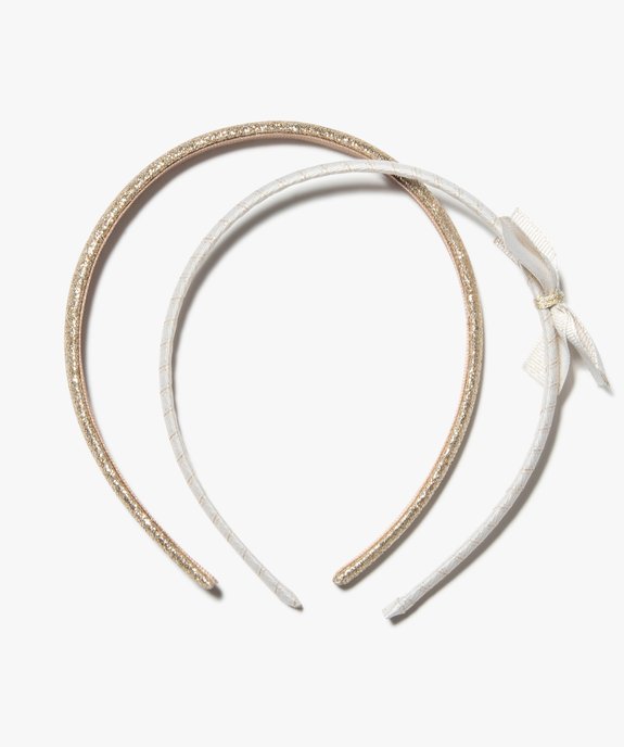 Serre-tête fille fin à paillettes et nœud (lot de 2) vue1 - GEMO (ACCESS) - GEMO
