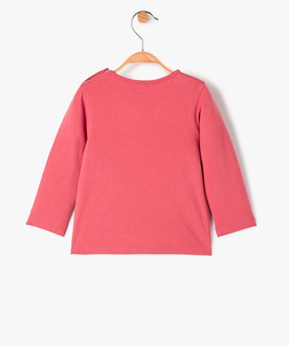 Tee-shirt bébé fille manches longues avec motifs et inscriptions vue3 - GEMO 4G BEBE - GEMO