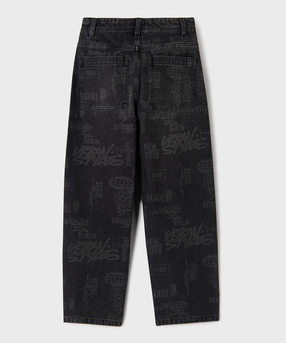 Jean large en denim imprimé délavé garçon vue5 - GEMO 4G GARCON - GEMO
