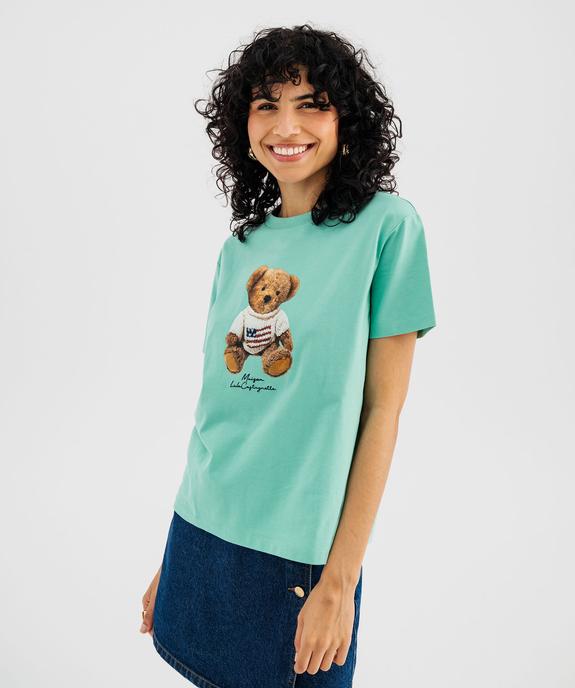 Tee-shirt manches courtes coupe oversize femme - LuluCastagnette vue3 - LULU CASTAGNETTE GEMO FOR GOOD - GEMO