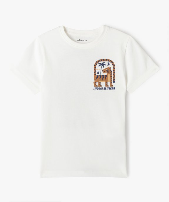 Tee-shirt imprimé à message garçon vue1 - GEMO 4G GARCON - GEMO