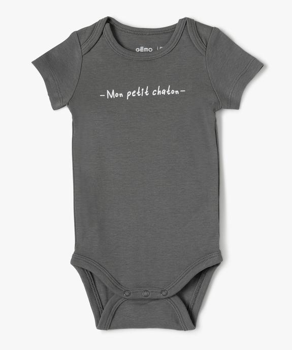 Body bébé garçon imprimé à manches courtes (lot de 3) vue2 - GEMO(BB COUCHE) - GEMO