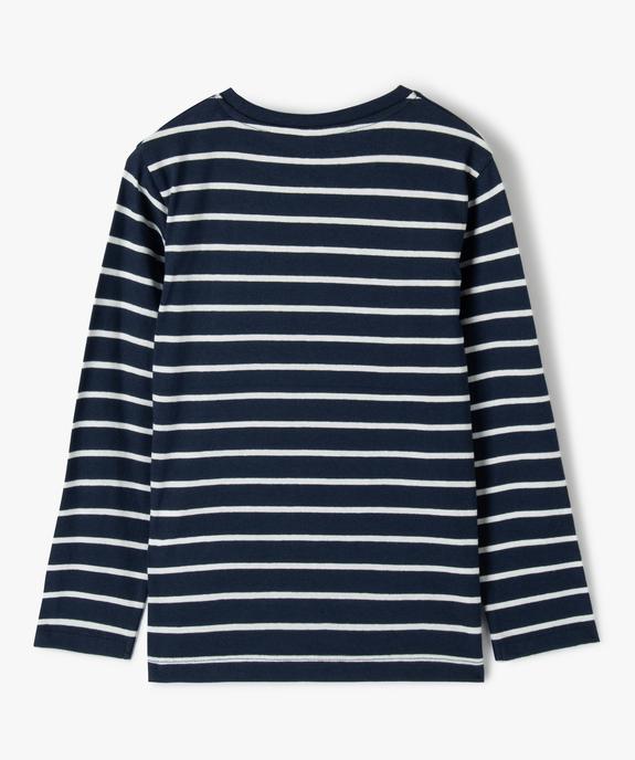Tee-shirt rayé manches longues garçon vue3 - GEMO (ENFANT) - GEMO