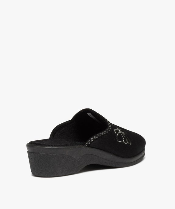 Chaussons femme compensées velours brodé vue4 - G'FLEX - GEMO