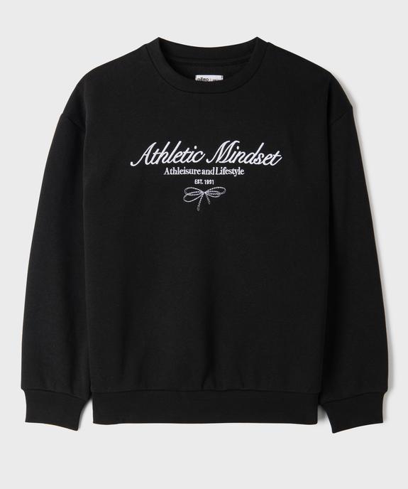 Sweat molletonné avec message brodé fille vue2 - GEMO 4G FILLE - GEMO