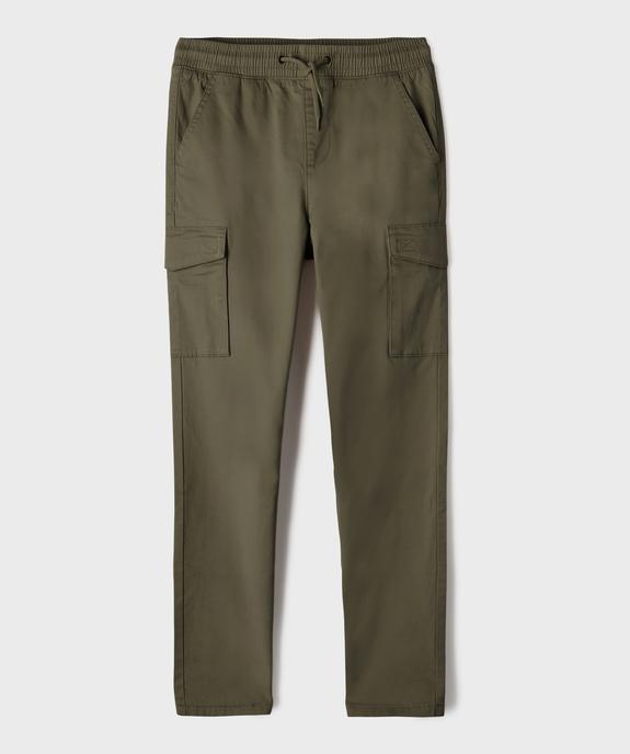 Pantalon cargo Regular en coton stretch à taille élastiquée garçon vue1 - GEMO (JUNIOR) - GEMO